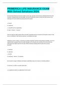 PRIMERICA LIFE INSURANCE EXAM With Solved Solutions 2024&period;