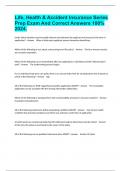 Life&comma; Health & Accident Insurance Series Prep Exam And Correct Answers 100&percnt; 2024&period;