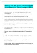 Georgia Life and Health Insurance Study Guide Exam And Correct Answers 2024&period;