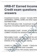 HRB-07 Earned Income Credit exam questions and answers
