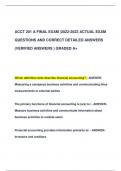 ACCT 201 A FINAL EXAM &vert;2022-2023 ACTUAL EXAM  QUESTIONS AND CORRECT DETAILED ANSWERS  &lpar;VERIFIED ANSWERS &rpar; GRADED A&plus;