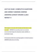 ACCT 201 EXAM 1 &vert;COMPLETE 50 QUESTIONS  AND CORRECT ANSWERS &lpar;VERIFIED  ANSWERS&rpar; ALREADY GRADED A&plus;&vert;2024  NEWEST &excl;&excl;&excl;
