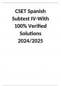 CSET Spanish Subtest IV-With 100% Verified Solutions 2024/2025