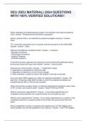 DEU &lpar;DEU MATERIAL&rpar; 2024 QUESTIONS WITH 100&percnt; VERIFIED SOLUTIONS&excl;&excl;