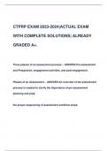 CTPRP EXAM 2023-2024|ACTUAL EXAM  WITH COMPLETE SOLUTIONS| ALREADY  GRADED A+.