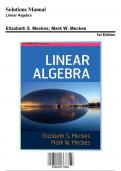 Solution Manual for Linear Algebra, 1st Edition by Meckes, 9781107177901, Covering Chapters 1-6 | Includes Rationales