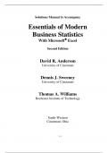 Solution Manual  to accompany Essential of Modern Bussiness Statistics with Microsoft Excel 2nd Edition by David R.Anderson 