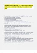 NCLEX NGN Pre-Test QUESTIONS & CORRECT DETAILED ANSWERS WITH RATIONALES NCLEX