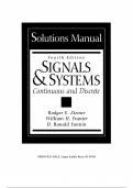solution manual for signals and systems continuous and discrete fourth edition by Rodger , William and Ronald A+