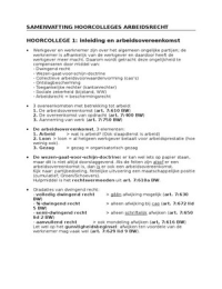 Hoorcolleges Arbeidsrecht