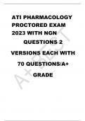 ATI PHARMACOLOGY  PROCTORED EXAM  2023 WITH NGN  QUESTIONS 2  VERSIONS EACH WITH  70 QUESTIONS/A+  GRADE