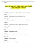 AS LEVEL BIOLOGY EXAM PAPER QUESTIONS AND ANSWERS REVIEW