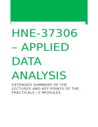 HNE37306 - Applied data analysis - Summary