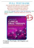 Test Bank For Abrams’ Clinical Drug Therapy Rationales for Nursing Practice 12th Edition  by Geralyn Frandsen, Sandra S. Pennington All Chapters 1-61