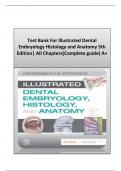 Test Bank For Illustrated Dental Embryology Histology and Anatomy 5th Edition| All Chapters(Complete guide) A+ 2024