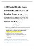 ATI Mental Health Exam Proctored Exam NGN ATI  Detailed Exam prep  solutions and Resources for  the test in 2024