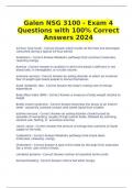 Galen NSG 3100 - Exam 4 Questions with 100% Correct Answers 2024
