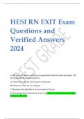 HESI RN EXIT Exam  Questions and  Verified Answers  2024