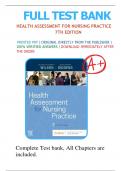 Test Bank For Health Assessment for Nursing Practice, 7th Edition by Susan F Wilson, Jean Foret Giddens All Chapters 1-24 