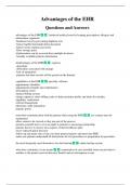 Advantages of the EHR