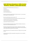 AAE 350 Exam Questions &vert; 100&percnt; Correct Answers &vert; Verified &vert; Latest 2024 Version