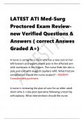 LATEST ATI Med-Surg  Proctored Exam Reviewnew Verified Questions &  Answers ( correct Answes  Graded A+)