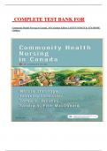      COMPLETE TEST BANK FOR   Community Health Nursing In Canada, 3rd Canadian Edition LATEST UPDATE by STANHOPE (Author).