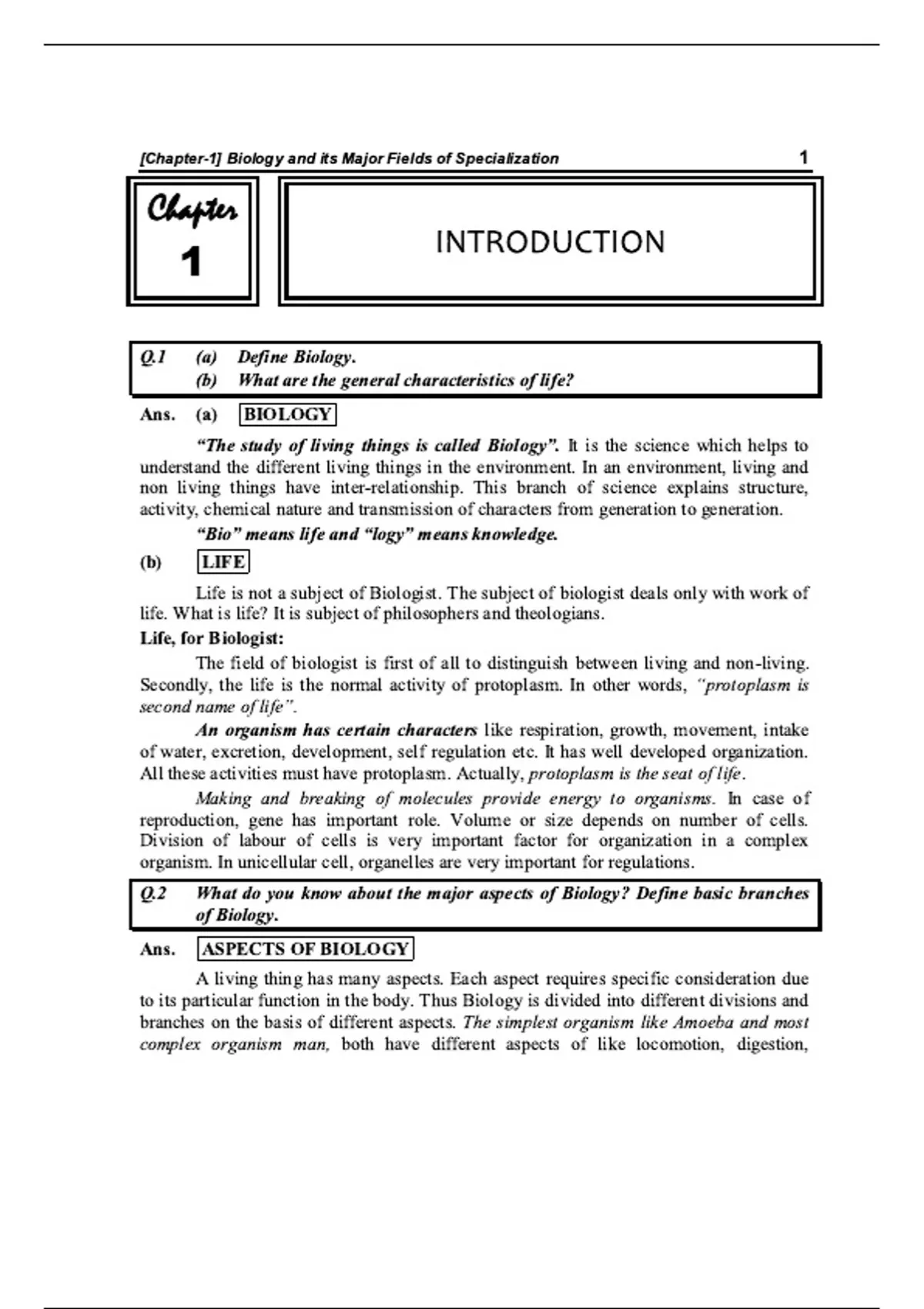 Biology 1 Notes.pdf 1st Year Biology Notes chapter 1 - Biology - Stuvia US
