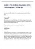 CAPM - 7TH EDITION EXAM 2024 WITH 100&percnt; CORRECT ANSWERS