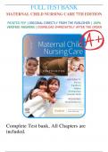 Test Bank For Maternal Child Nursing Care, 7th Edition by Shannon E. Perry, Marilyn J. Hockenberry, Mary Catherine Cashion All Chapters 1-50
