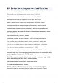 PA Emissions Inspector questions and answers  A&plus; score assured 2024&sol;2025 &lpar;ALL BUNDLED HERE&excl;&excl;&excl;&rpar;