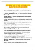GEO BEE&semi; THE WORLD SAMPLE EXAM QUESTIONS AND ANSWERS 