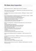 PA State Auto Inspection questions and answers  A&plus; score assured 2024&sol;2025 