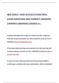 MED SURG 1 HESI 2018-2019 EXAM |REAL  EXAM QUESTIONS AND CORRECT ANSWERS  (VERIFIED ANSWERS) GRADED A+.