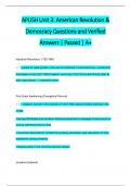 APUSH Unit 3: American Revolution &  Democracy Questions and Verified  Answers | Passed | A+ 