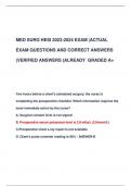 MED SURG HESI 2023-2024 EXAM |ACTUAL  EXAM QUESTIONS AND CORRECT ANSWERS  (VERIFIED ANSWERS )ALREADY GRADED A+