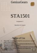 STA1501 Assignment 2 &lpar;QUESTIONS AND ANSWERS&rpar;