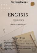 ENG1515 ASSIGNMENT 2 DUE 4 JUNE 2024(QUESTIONS & ANSWERS)