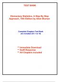Test Bank for Elementary Statistics, A Step By Step Approach, 10th Edition Bluman (All Chapters included)