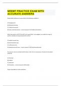 NREMT PRACTICE EXAM WITH ACCURATE ANSWERS