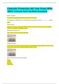 Cathodic Protection 4th Year Exam With 100&percnt; Correct And Verified Answers