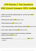 LPN Module 2 Test Questions With Correct Answers 100% Verified(2023/2024)