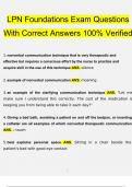 LPN Foundations Exam Questions With Correct Answers 100% Verified(2023/2024)