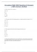 Accuplacer Math 2024 Questions & Answers &vert; 100&percnt; Correct &vert; Verified