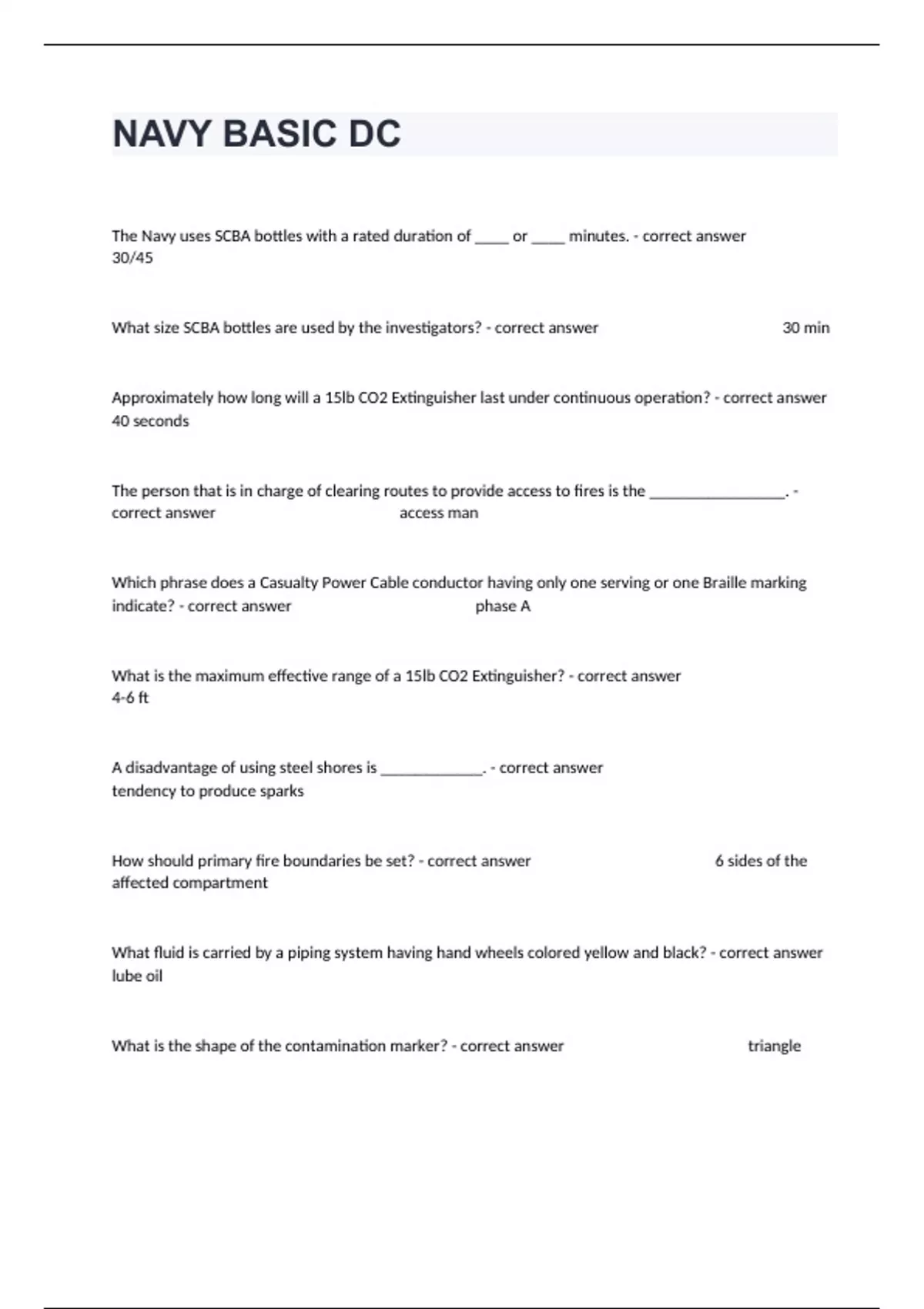 NAVY BASIC DC Assessment Test Complete Questions And Answers. - DC ...