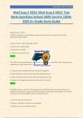Med Surg 2 HESI| Med-Surg II HESI| Test Bank Questions Solved 100% Correct /2024-2025 A+ Grade Score Guide