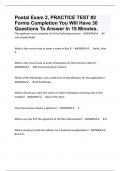 Postal Exam 2, PRACTICE TEST #2 Forms Completion You Will Have 30 Questions To Answer In 15 Minutes.