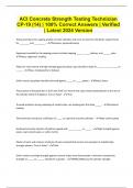 ACI Concrete Strength Testing Technician CP-19 &lpar;14&rpar; &vert; 100&percnt; Correct Answers &vert; Verified &vert; Latest 2024 Version