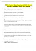 ACRP Practice Exam Questions &vert; 100&percnt; Correct Answers &vert; Verified &vert; Latest 2024 Version
