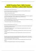 ACRP Practice Test &vert; 100&percnt; Correct Answers &vert; Verified &vert; Latest 2024 Version